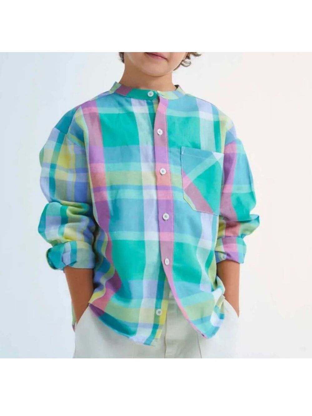 The New Society Multicolor Plaid Shirt Sleeve
